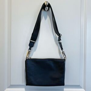 Mango Black Real Leather Cross-Body or Shoulder Bag